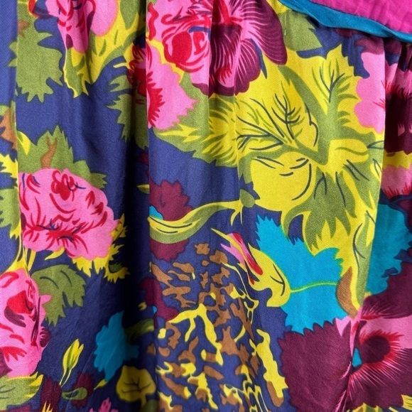 Johnny Was Embroidered Silk Tunic Dress Blue Pink Floral Size Large - Picture 7 of 13